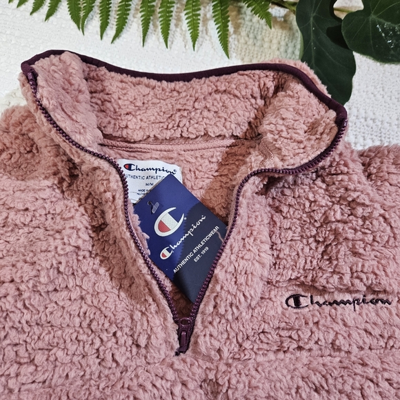 🎉Host Pick🎉Champion Fuzzy Pullover Sherpa Sweater Size M Mauve NWT - Picture 6 of 16